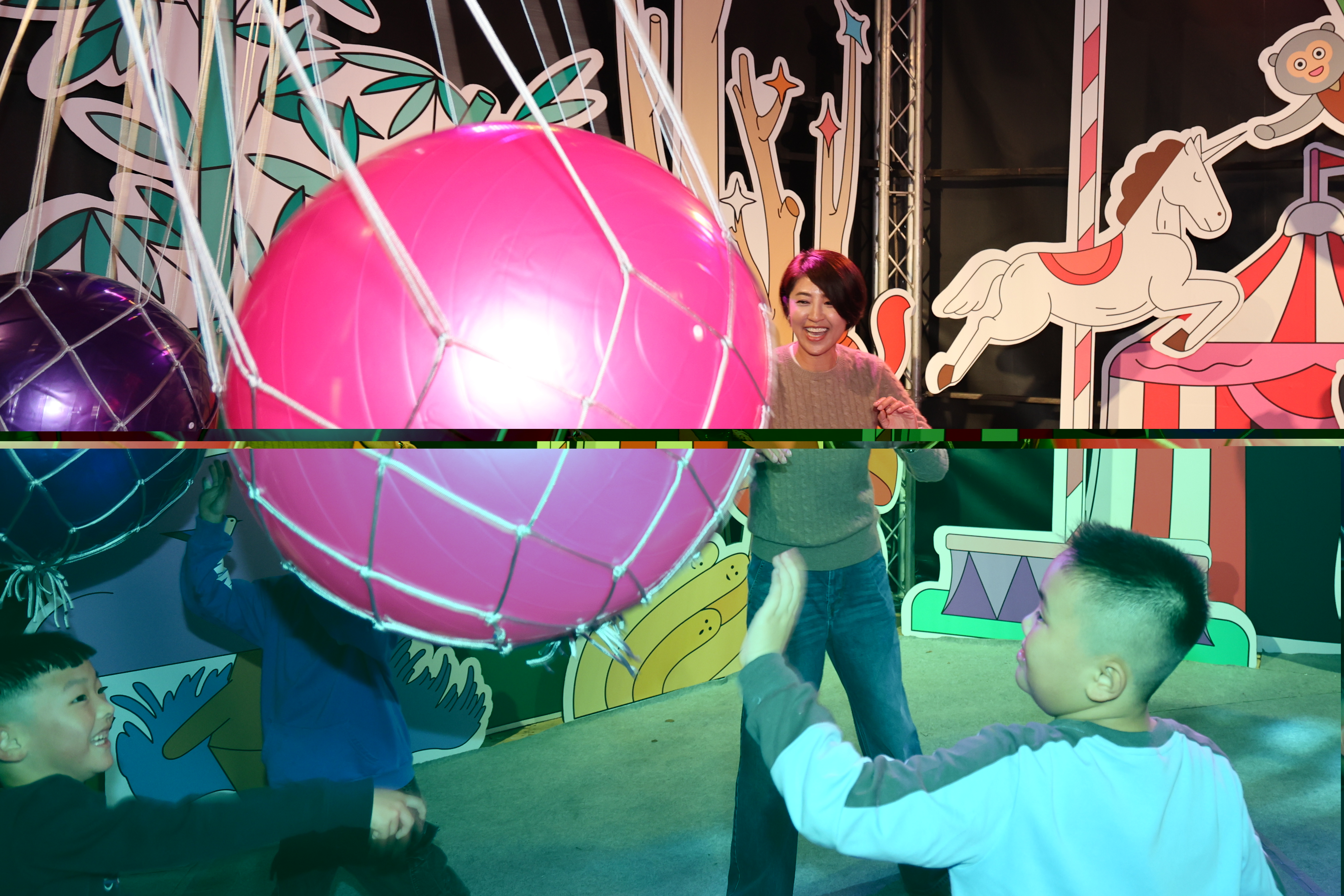 相關圖片4-南投燈會2度迎接金馬年驚豔試燈  小朋友追著許縣長玩透透