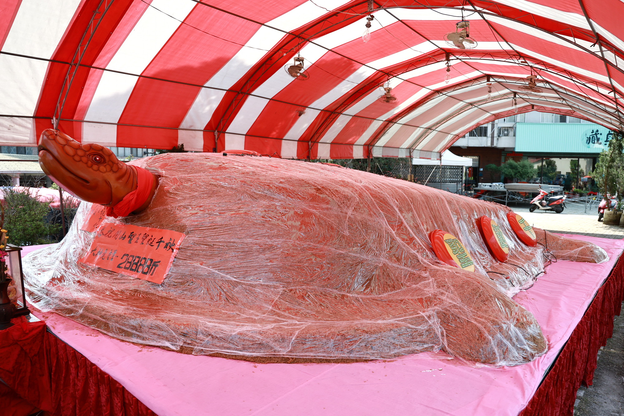 相關圖片3-鹿谷開山廟28,888斤大神龜  許縣長到場團拜揭紅綵