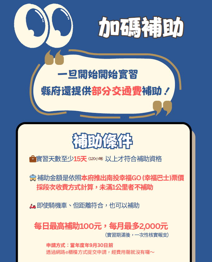 相關圖片4-南投縣政府推出115年大專青年暑期工讀暨企業職場實習方案， 打造多元實務場域助青年提前接軌未來