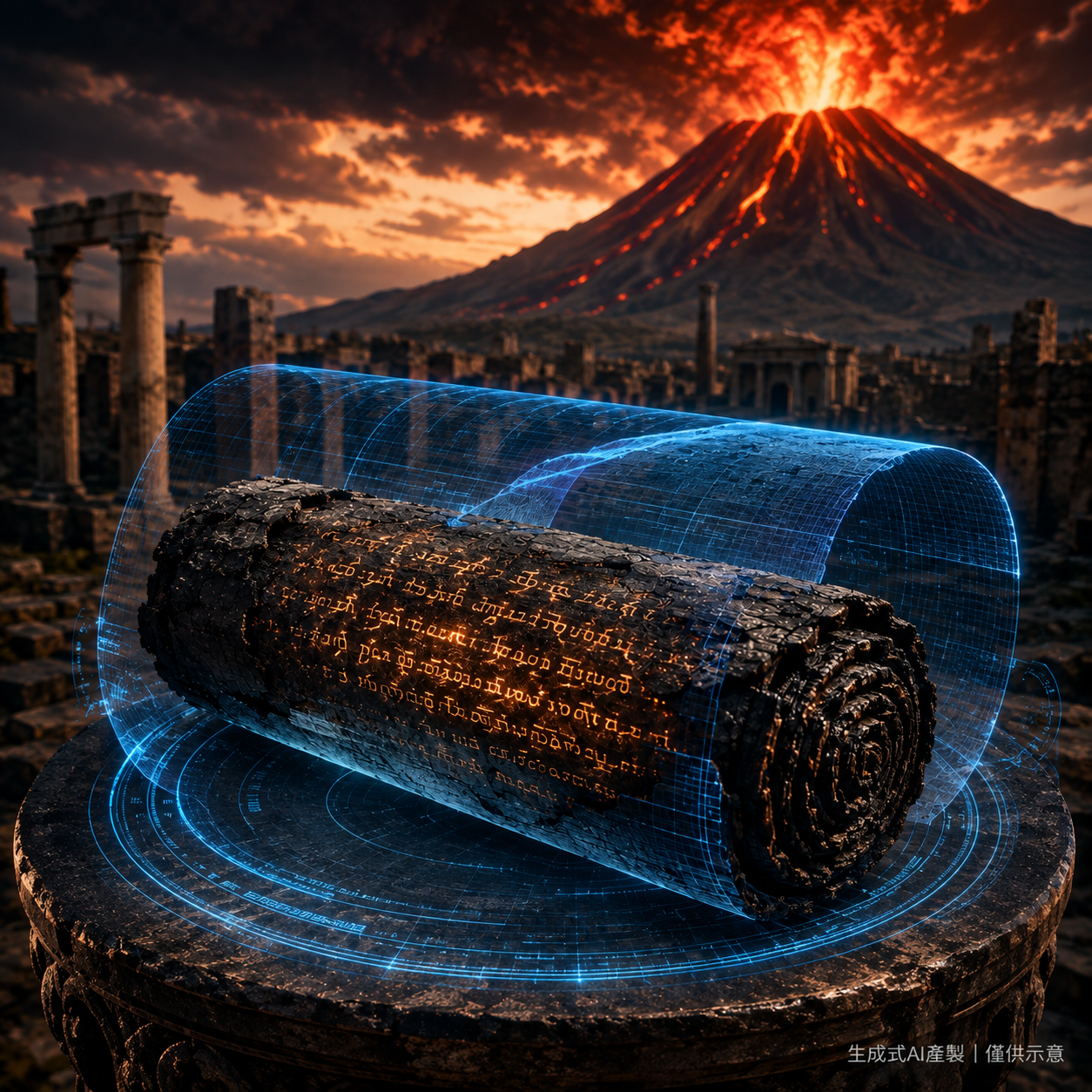 文章圖片-不用打開，AI也能讀出被火山燒焦的古卷？ 📜