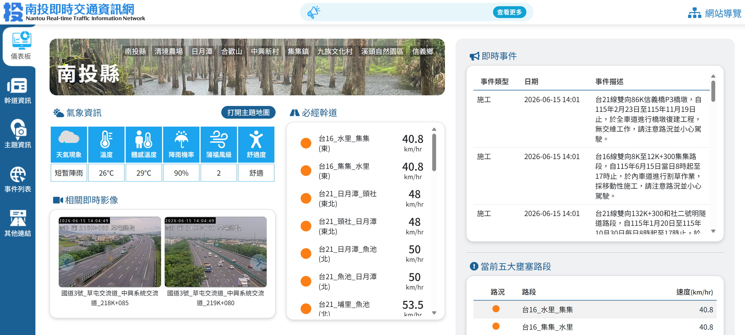 圖片-打造智慧觀光首都！全新「南投即時交通資訊網」上線