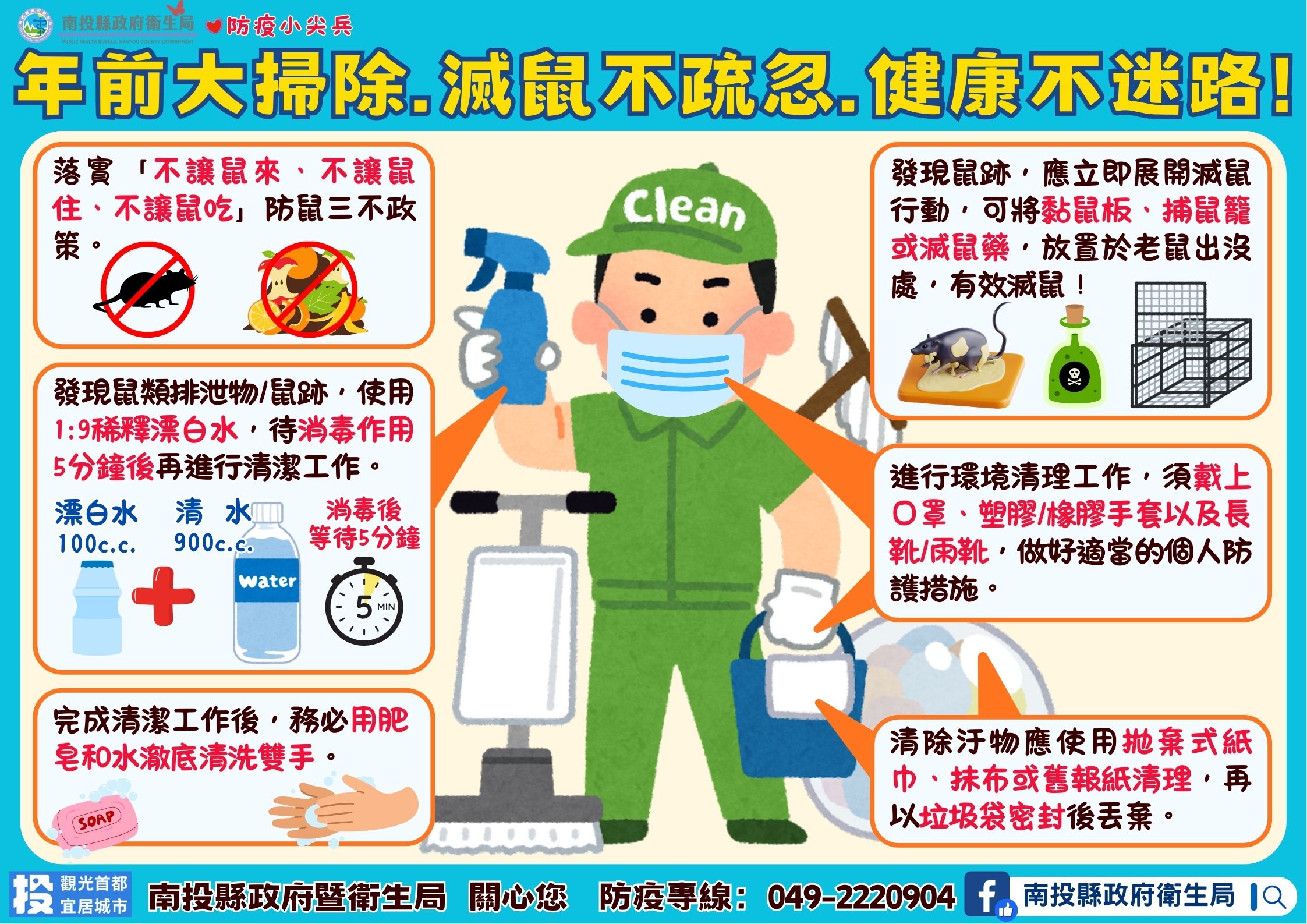 圖片-三不原則，讓空間只屬於你，不「鼠」於牠！  5要6不！預防新型A型流感