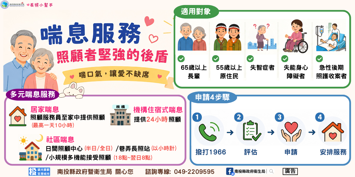 照顧家人好累?南投多元「長照喘息服務」成神隊友 減輕你的照顧重擔