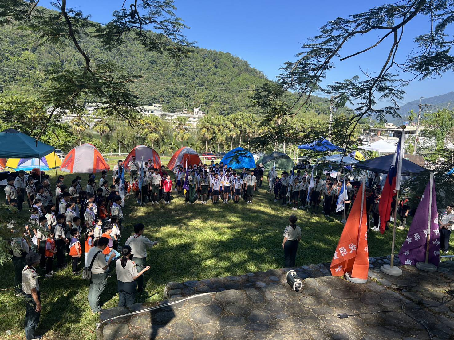 相關圖片2-南投縣童軍齊聚鯉魚潭 挑戰自我迎向國際視野開訓