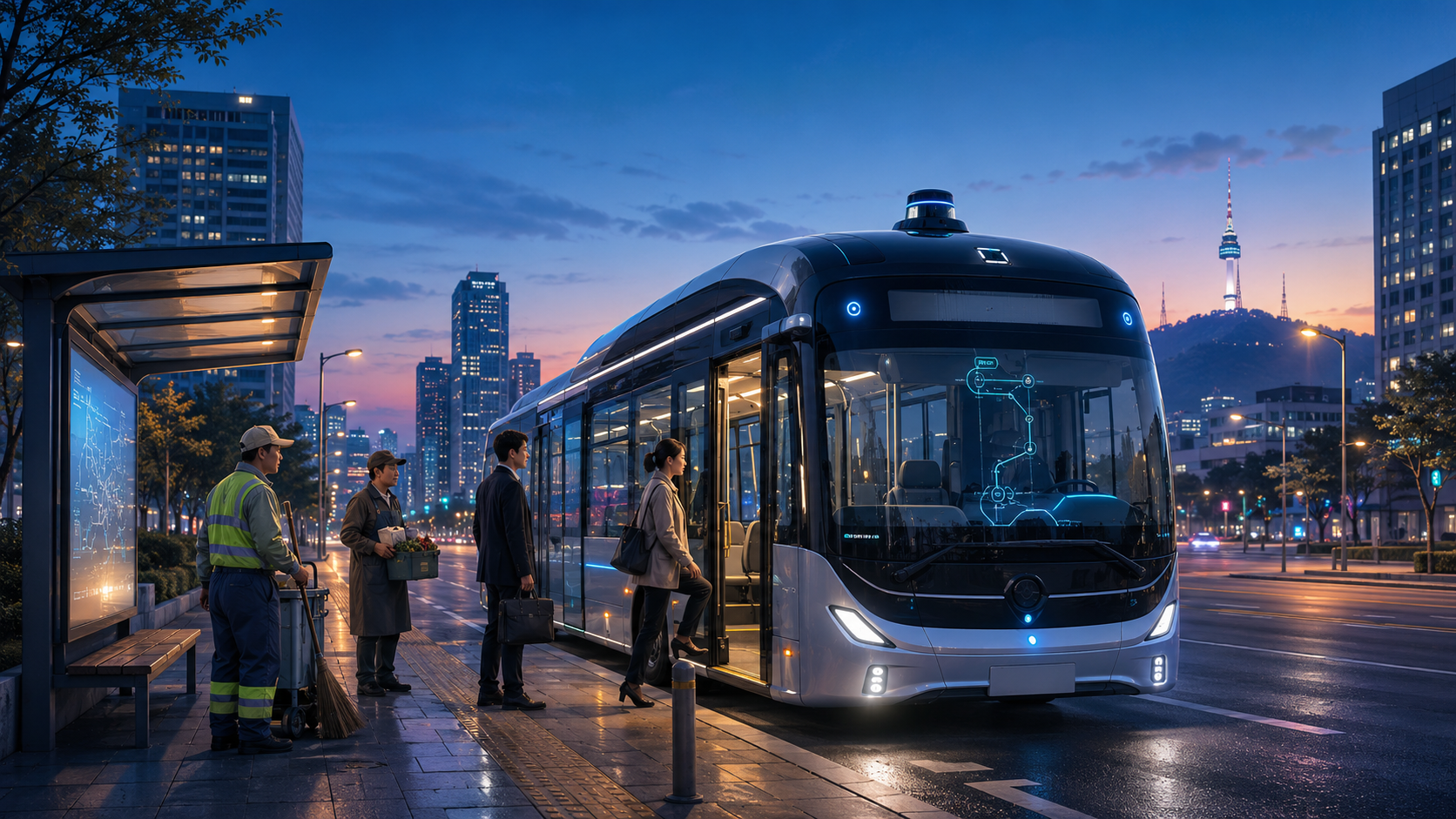 圖片-清晨也有自駕公車？首爾用自動駕駛補足通勤空窗