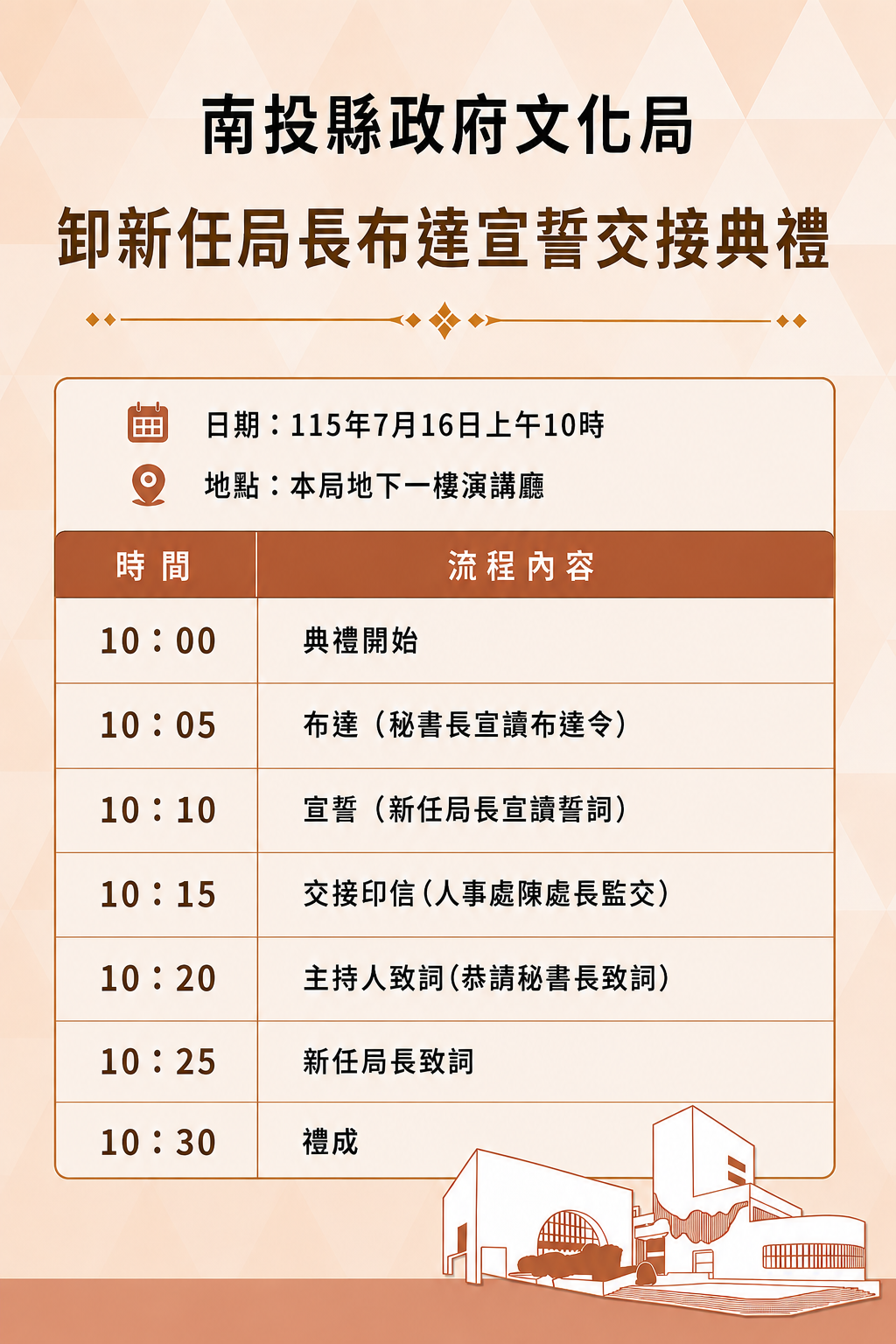 圖片-南投縣政府文化局卸新任局長布達宣誓交接典禮