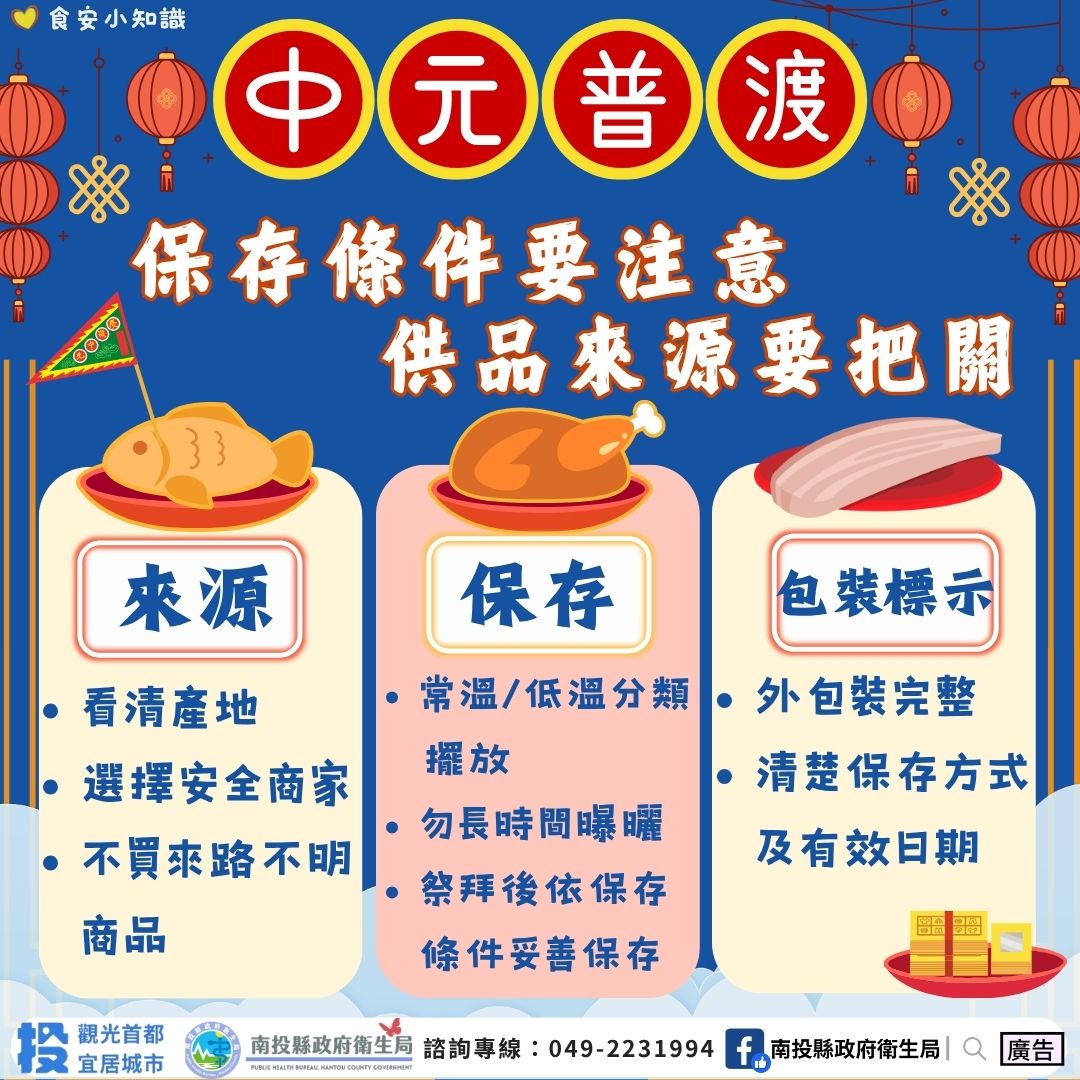 圖片-迎接中元普度　南投縣衛生局加強食品及油品抽驗為民眾飲食安全把關