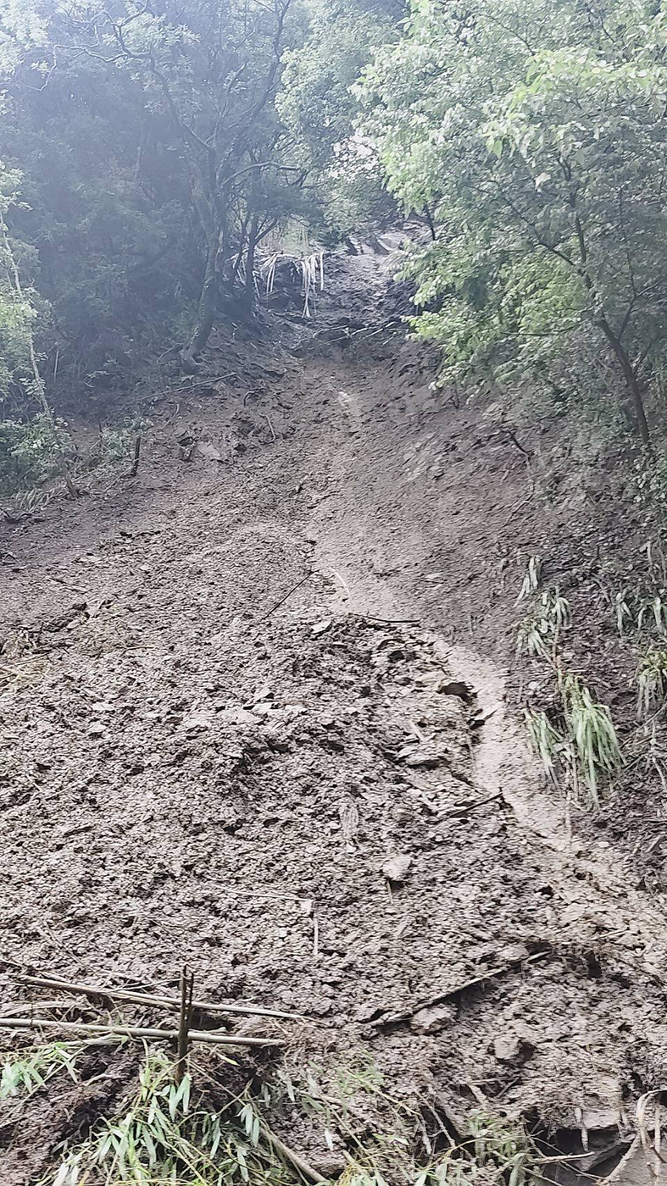 相關圖片3-投89線邊坡不穩土石持續流竄 縣府搶修守護用路安全