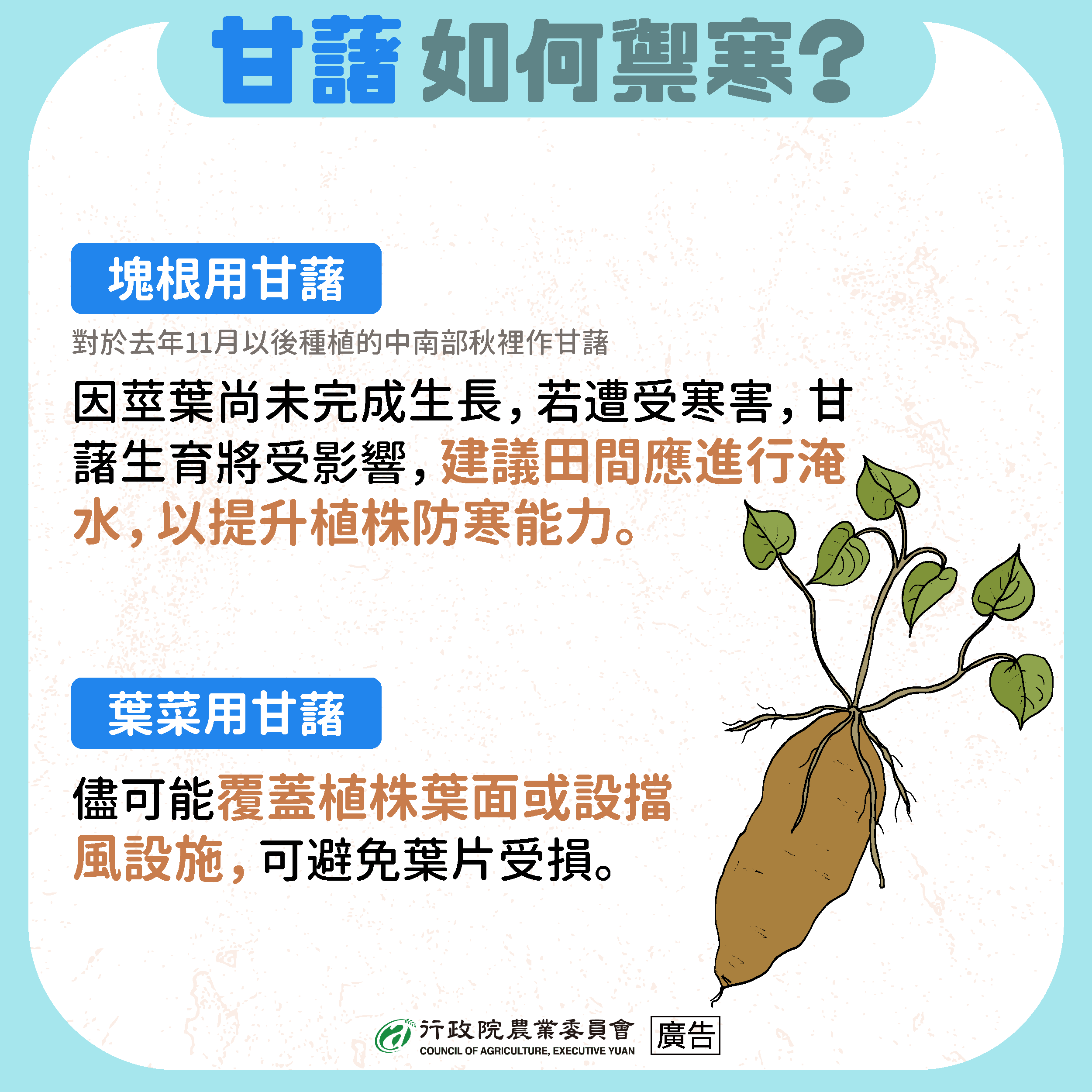 相關圖片5-6日起強烈大陸冷氣團南下 縣府農業處籲請農友採取防範措施以減少損失